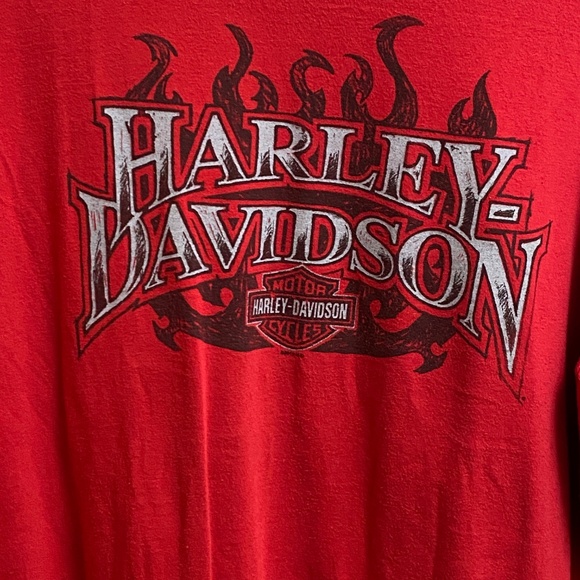 Vintage 2012 Harley Davidson Crystal River Florida Long Sleeve Red T Shirt Large - Picture 4 of 5